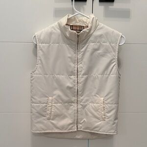 Burberry Beige Checkered Puffer Vest